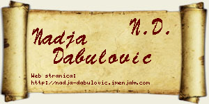 Nadja Dabulović vizit kartica